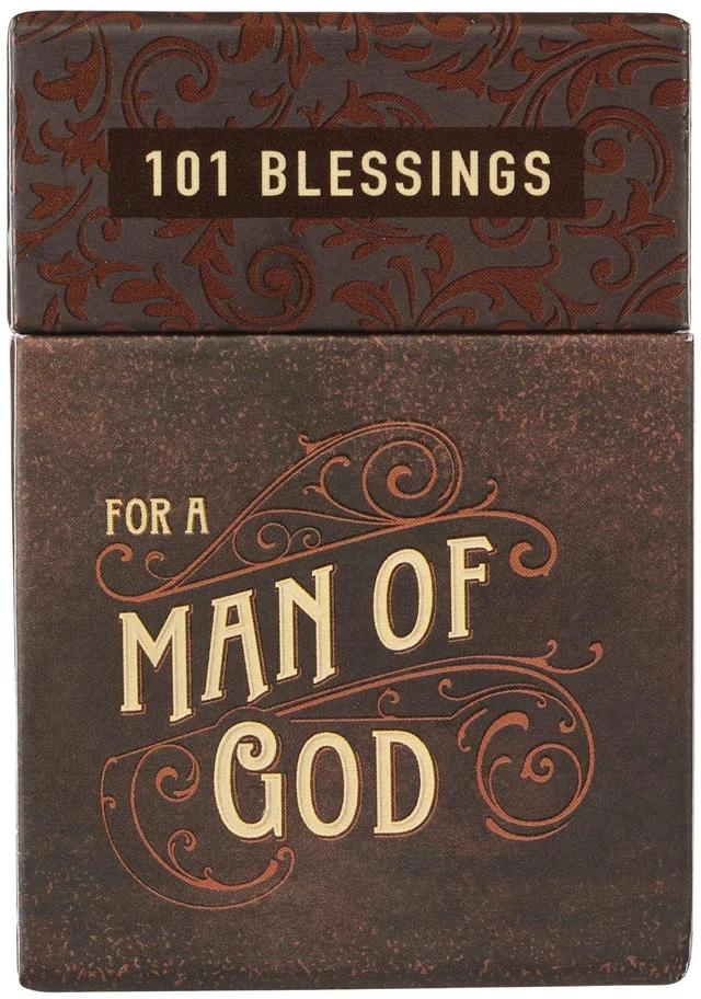 Main image of Box of Blessings: 101 Blessings for a Man of God | Inspirational Cards to Keep or Share - Christian Gifts for Men, Faith Based, Gift Box with Lid, 51 Double-Sided Cards