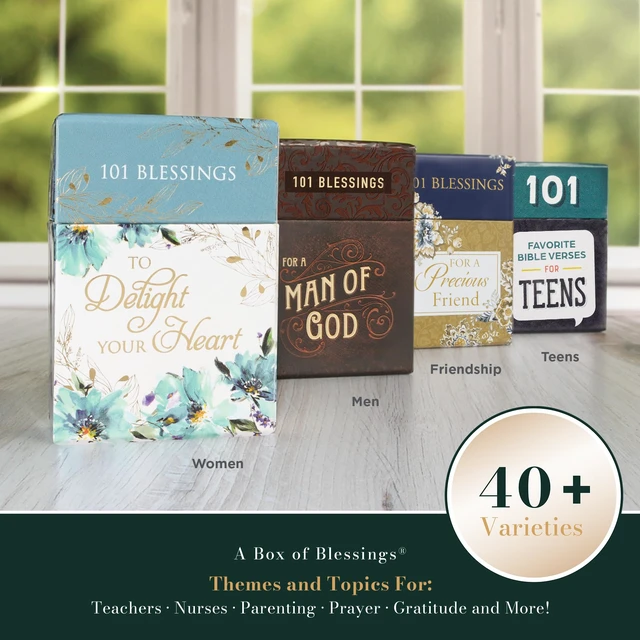 Alt view image 5 of 5 - Box of Blessings: 101 Blessings for a Man of God | Inspirational Cards to Keep or Share - Christian Gifts for Men, Faith Based, Gift Box with Lid, 51 Double-Sided Cards