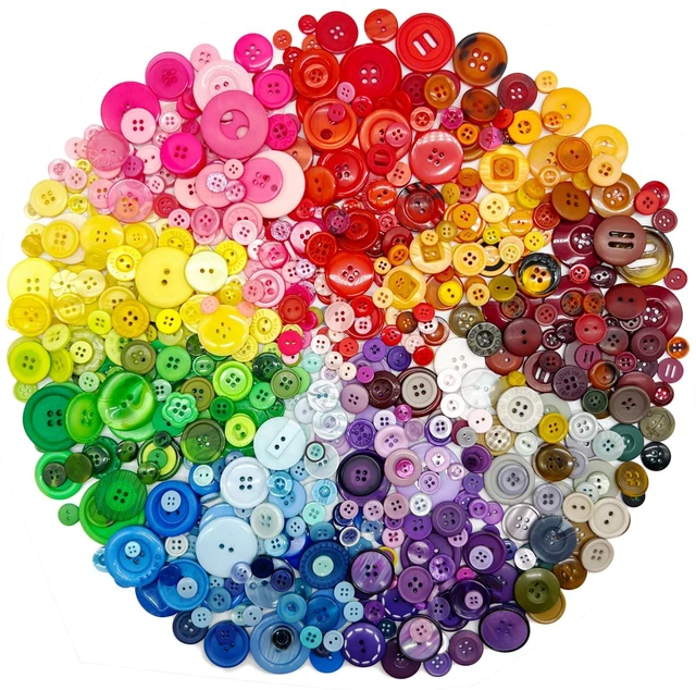 Main image of 500-700 PCS Assorted Mixed Color Resin Buttons, 2 and 4 Holes Round Craft | Buttons for Sewing DIY Crafts Manual Button Painting,DIY Handmade Ornament