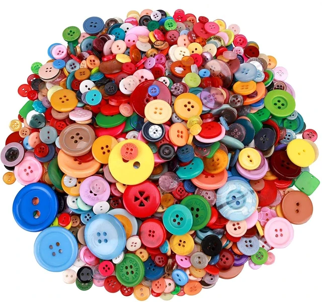Main image of 1500 pcs Round Resin Buttons for Crafts DIY Sewing Ornaments