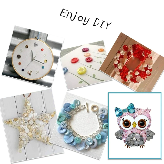 Alt view image 7 of 7 - 1500 pcs Round Resin Buttons for Crafts DIY Sewing Ornaments