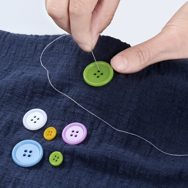 Alt view image 5 of 7 - 320 pcs Colorful Buttons for Crafts DIY, 5 Size Buttons for Sewing Flatback Button Bulk with Box 4 Holes Assorted Button for Crafts and Decoration (9-25mm)