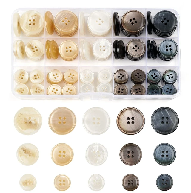 Main image of 105Pcs Mixed Sewing Buttons,5 Color 4-Hole Craft Buttons,3 Size (15mm, 20mm, 25mm) Sewing Buttons for Clothes, Suitable for for DIY Crafts, Coats, Shirts, Pants, ShortsColor5