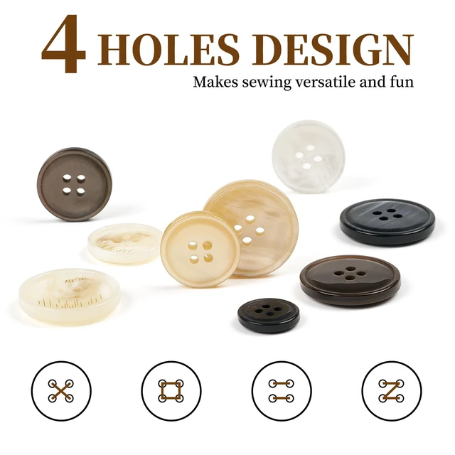 Alt view image 3 of 5 - 105Pcs Mixed Sewing Buttons,5 Color 4-Hole Craft Buttons,3 Size (15mm, 20mm, 25mm) Sewing Buttons for Clothes, Suitable for for DIY Crafts, Coats, Shirts, Pants, ShortsColor5