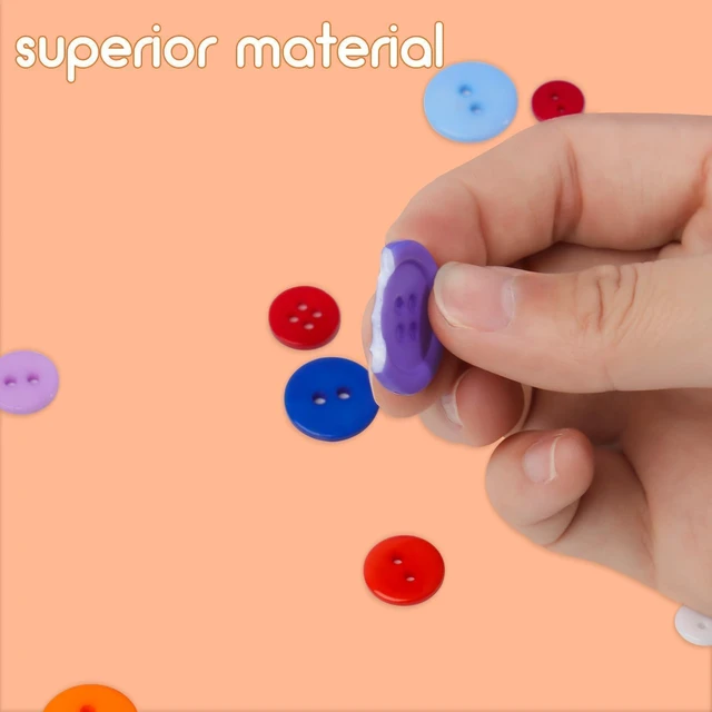 Alt view image 3 of 7 - 1000pcs Buttons for Crafts Colorful Buttons for Clothes, Assorted Sizes Resin Round Decorative Button Bulk for Sewing Crafts DIY Art Painting Kits