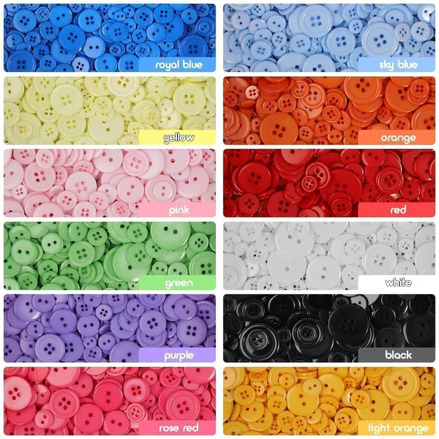 Alt view image 7 of 7 - 1000pcs Buttons for Crafts Colorful Buttons for Clothes, Assorted Sizes Resin Round Decorative Button Bulk for Sewing Crafts DIY Art Painting Kits