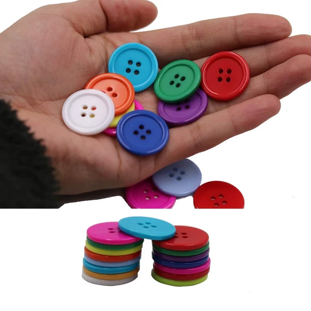 Alt view image 2 of 4 - 1 Inch Buttons Sewing Flatback Resin Button 12 Mixed Colors Pack of 100