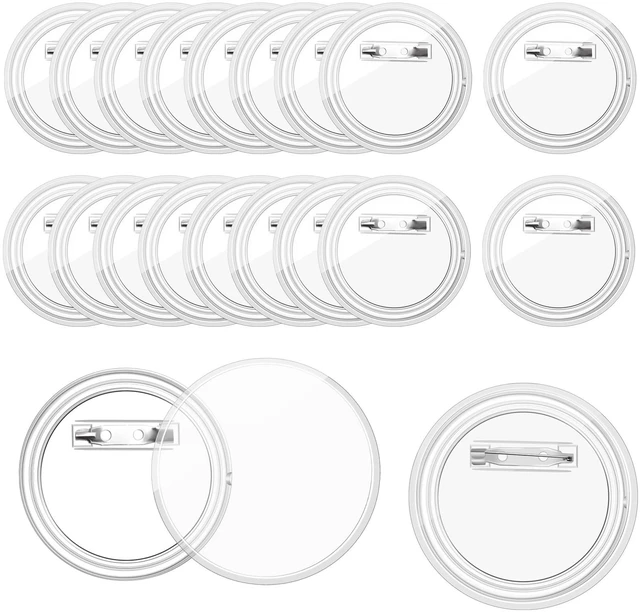 Main image of 3 Inch Clear Acrylic Button Pins - 20 Pack DIY Custom Design Buttons,Pin Backs & Blanks for Sublimation, Crafts,Photo Badges for DIY Gifts & School Projects,Teams, Events Badges (3 Inch)