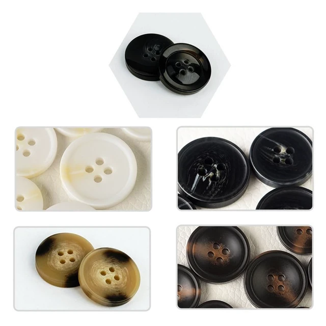 Alt view image 6 of 7 - 110Pcs Mixed Sewing Buttons, 4-Hole Craft Round Blazer Buttons, 5 Color 3 Size(15mm/20mm/25mm),Suitable for Sewing,Clothes,Suit,Coat,Buttons.