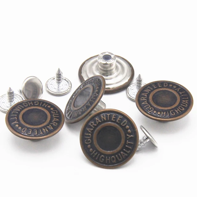 Alt view image 2 of 6 - 20mm Replacement Jean Buttons 12 Sets Combo Copper Tack Buttons | No Sew Metal Jean Tack Buttons for Shirts, Jeans, Suspenders, Jackets
