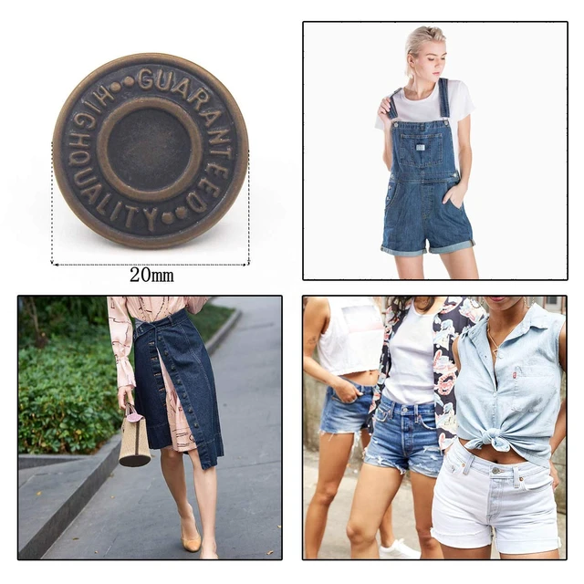 Alt view image 6 of 6 - 20mm Replacement Jean Buttons 12 Sets Combo Copper Tack Buttons | No Sew Metal Jean Tack Buttons for Shirts, Jeans, Suspenders, Jackets