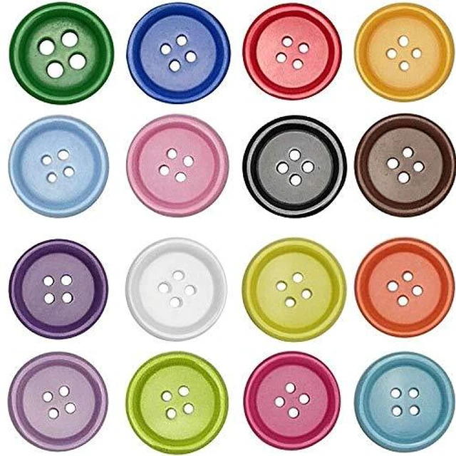 Main image of 100pcs Resin Button Solid Color 4Holes Craft Clothe Sewing Card Making Sweater Shirt (Multi-Color, 1"(25mm))