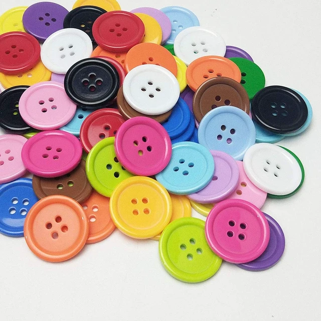 Alt view image 2 of 3 - 100pcs Resin Button Solid Color 4Holes Craft Clothe Sewing Card Making Sweater Shirt (Multi-Color, 3/4"(20mm))