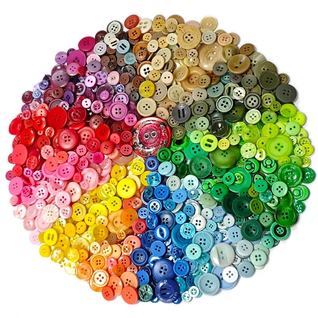 Alt view image 4 of 7 - 500-700PCS Asst Color&Size Art Buttons for Crafts with 60Inch Tape Measure | With 60in Tape Measure