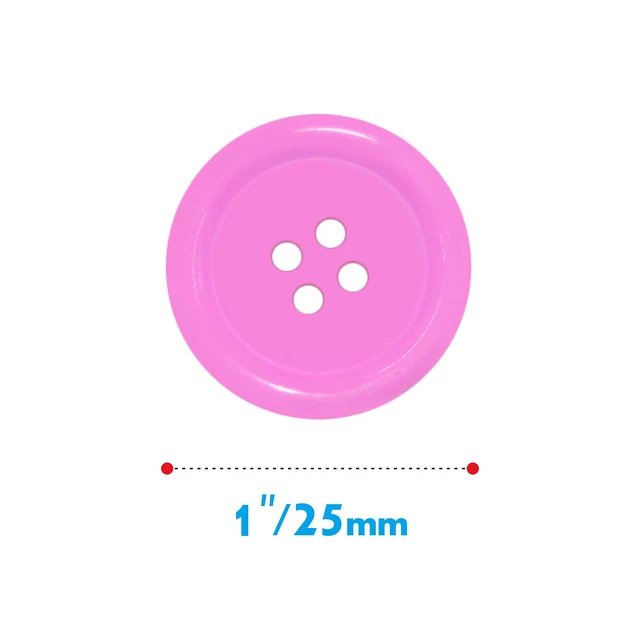 Alt view image 3 of 6 - 240 PCS in 8 Colors Round Multicolored 4 Holes Resin Buttons 25mm for Sewing Craft (1 Inch)