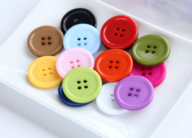 Alt view image 4 of 6 - 1 Inch (25mm) 15 Colors Assorted Buttons Sewing Flatback Button Multicolors Pack of 90 with Box (Each Color 6 pcs)