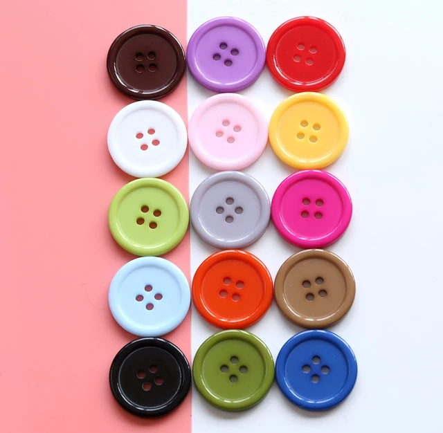 Alt view image 3 of 6 - 1 Inch (25mm) 15 Colors Assorted Buttons Sewing Flatback Button Multicolors Pack of 90 with Box (Each Color 6 pcs)