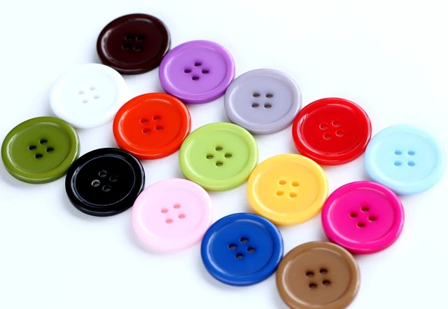 Alt view image 5 of 6 - 1 Inch (25mm) 15 Colors Assorted Buttons Sewing Flatback Button Multicolors Pack of 90 with Box (Each Color 6 pcs)