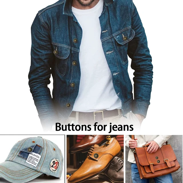 Alt view image 6 of 7 - Buttons for Jeans,17 mm no-sew nailess Removable Metal Jeans Buttons Replacement Repair Combo Thread Rivets and Screwdrivers,12 Replacement Buttons, Simple Installation, Reusable.