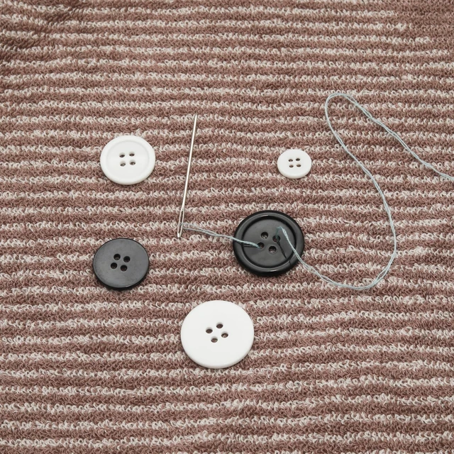 Alt view image 6 of 6 - 100 pcs Buttons for Crafts Buttons, Button DIY Buttons, Mixed Sewing Buttons, 5 Sizes of Round Mixed Buttons Suitable for for Crafts, Coats, Shirts, Pants, Shorts and More(White & Black)