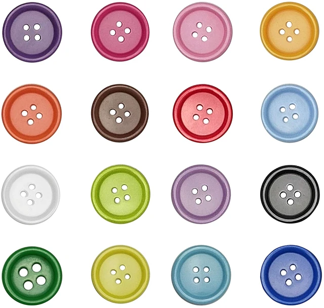 Main image of 100pcs Resin Button Solid Color 4Holes Craft Clothe Sewing Card Making Sweater Shirt (Multi-Color, 3/4"(20mm))