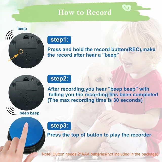 Alt view image 4 of 6 - Set of 4 Dog Buttons for Communication, Voice Recordable Buttons for Classroom, Dog Training Talking Buttons Starter Set, Pet Easy Speaking Buttons Tools