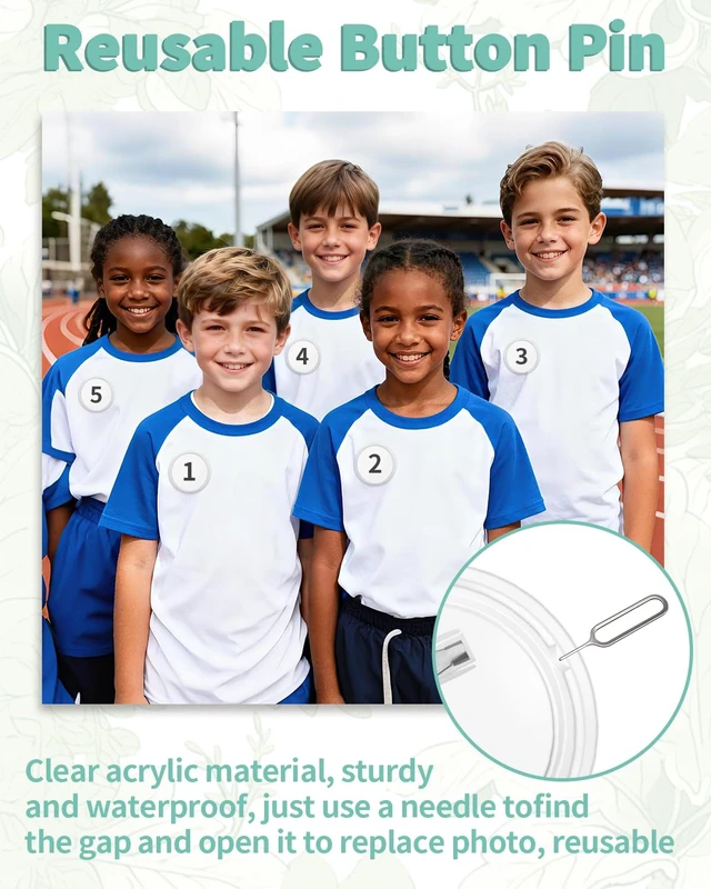 Alt view image 5 of 7 - 12 Pack 3 Inch Clear Acrylic Button Pins - DIY Custom Pins Badges, Blank Photo Buttons for Crafts, Badge Making, School Projects, Teams, Personalized Gifts