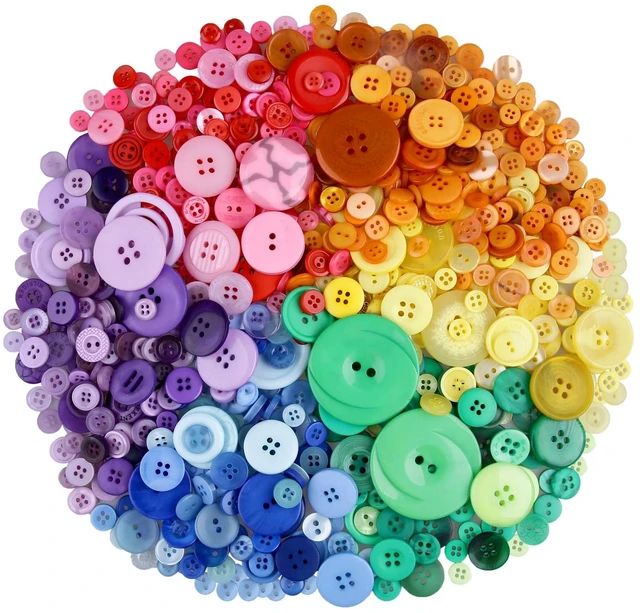 Main image of 650PCS Round Resin Buttons for DIY Crafts Manual Button Painting