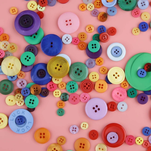 Alt view image 3 of 6 - 650PCS Round Resin Buttons for DIY Crafts Manual Button Painting