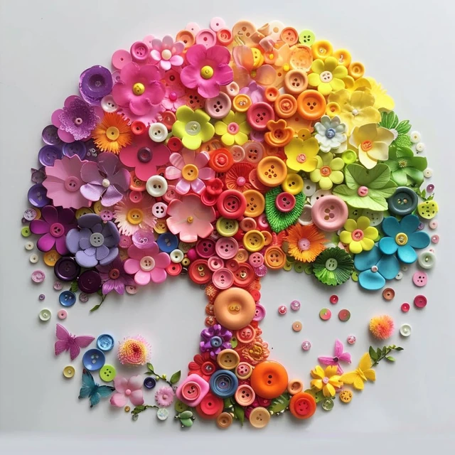 Alt view image 4 of 6 - 650PCS Round Resin Buttons for DIY Crafts Manual Button Painting