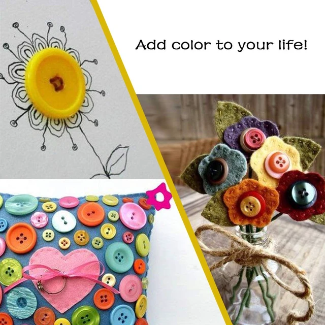 Alt view image 6 of 6 - 650PCS Round Resin Buttons for DIY Crafts Manual Button Painting