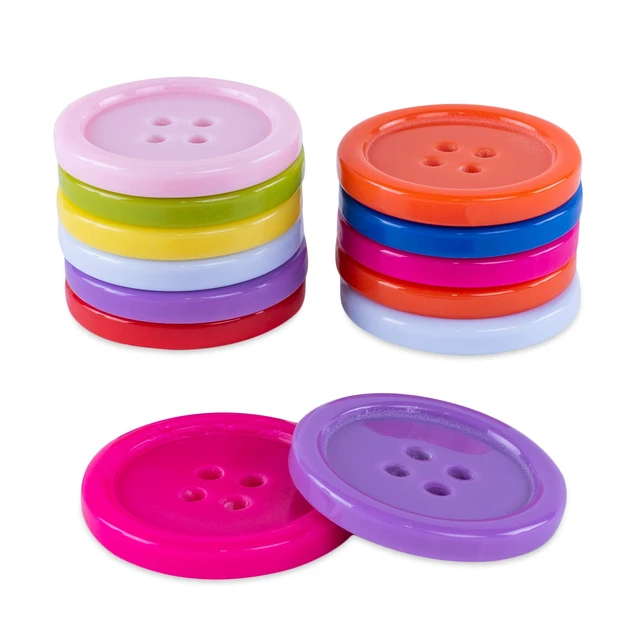 Alt view image 5 of 7 - 100 Pack 1 Inch Buttons Flatback Sewing Colored for Arts & Crafts, Fashion Clothing, DIY Projects (Assorted)