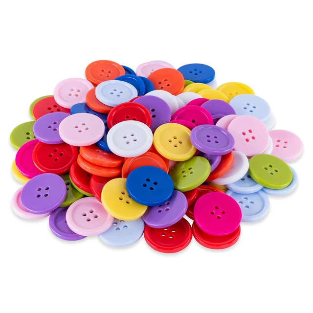 Alt view image 3 of 7 - 100 Pack 1 Inch Buttons Flatback Sewing Colored for Arts & Crafts, Fashion Clothing, DIY Projects (Assorted)