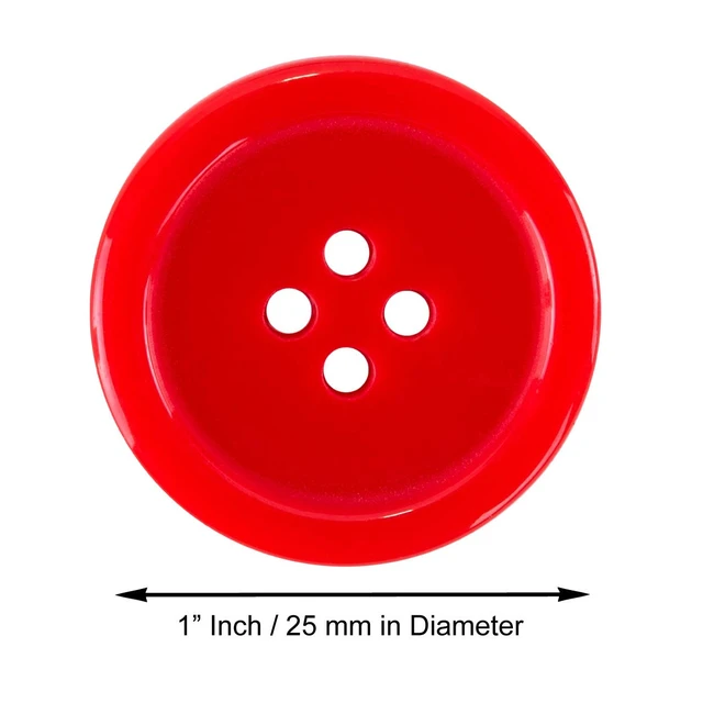 Alt view image 7 of 7 - 100 Pack 1 Inch Buttons Flatback Sewing Colored for Arts & Crafts, Fashion Clothing, DIY Projects (Assorted)