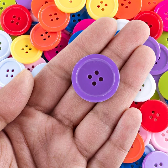 Alt view image 4 of 7 - 100 Pack 1 Inch Buttons Flatback Sewing Colored for Arts & Crafts, Fashion Clothing, DIY Projects (Assorted)