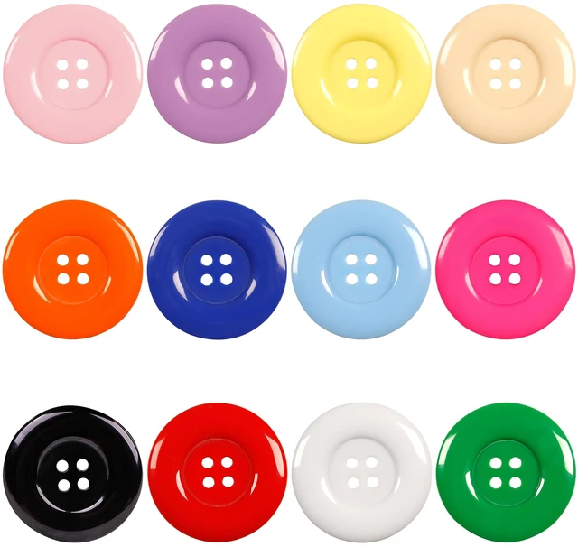 Main image of 50Pcs 1.5inch(38mm) Sewing Resin Buttons Round Shape 4 Holes Craft Buttons for Sewing Scrapbooking and DIY Craft Multicolored