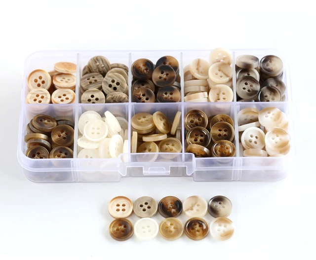 Alt view image 3 of 4 - 250pcs 15/32 Inch(11.5mm) Small Size Round Resin Buttons 4-Hole Flatback 10 Colors Buttons for Shirts Blouse Garments DIY Crafts with a Plastic Box (Each Color 25 pcs)
