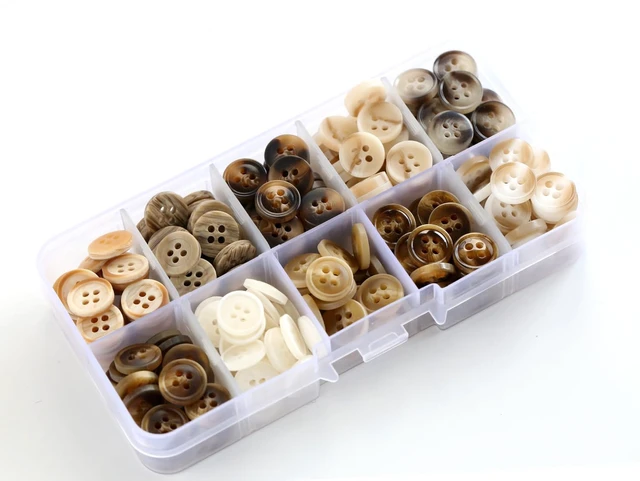 Alt view image 4 of 4 - 250pcs 15/32 Inch(11.5mm) Small Size Round Resin Buttons 4-Hole Flatback 10 Colors Buttons for Shirts Blouse Garments DIY Crafts with a Plastic Box (Each Color 25 pcs)