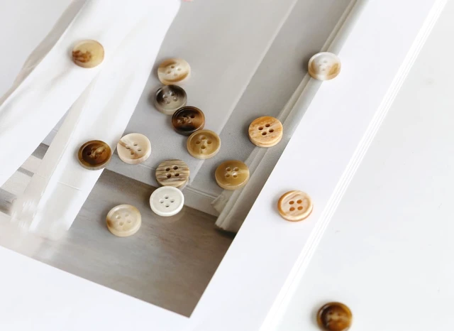Alt view image 2 of 4 - 250pcs 15/32 Inch(11.5mm) Small Size Round Resin Buttons 4-Hole Flatback 10 Colors Buttons for Shirts Blouse Garments DIY Crafts with a Plastic Box (Each Color 25 pcs)