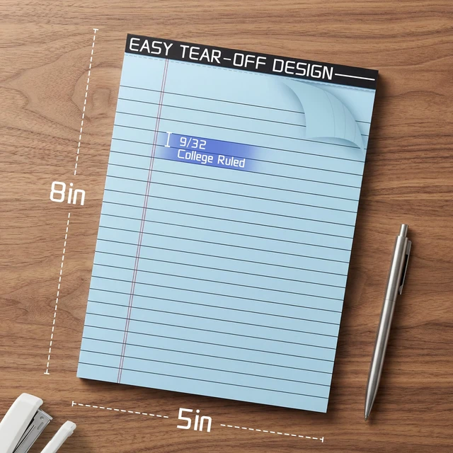 Alt view image 3 of 7 - 5Pack Note Pads 5x8,Legal Pads Multicolor College Ruled Legal Pads | 30 Sheets/Pad,Easy To Peel Off Memo Scratch Pads For Office Supplies,School,Work And Daily To-Do Lists