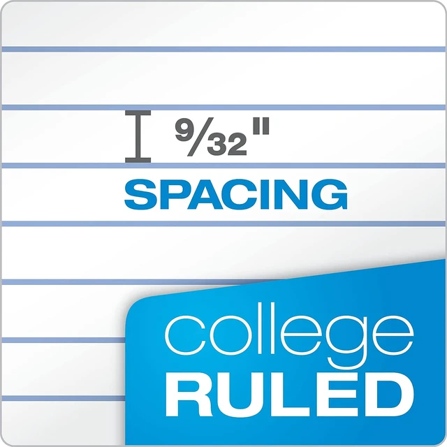 Alt view image 4 of 6 - Docket Writing Pad, 8-1/2" x 11-3/4", College Rule, White Paper, 3-Hole Punched, 100 Sheets (63384)