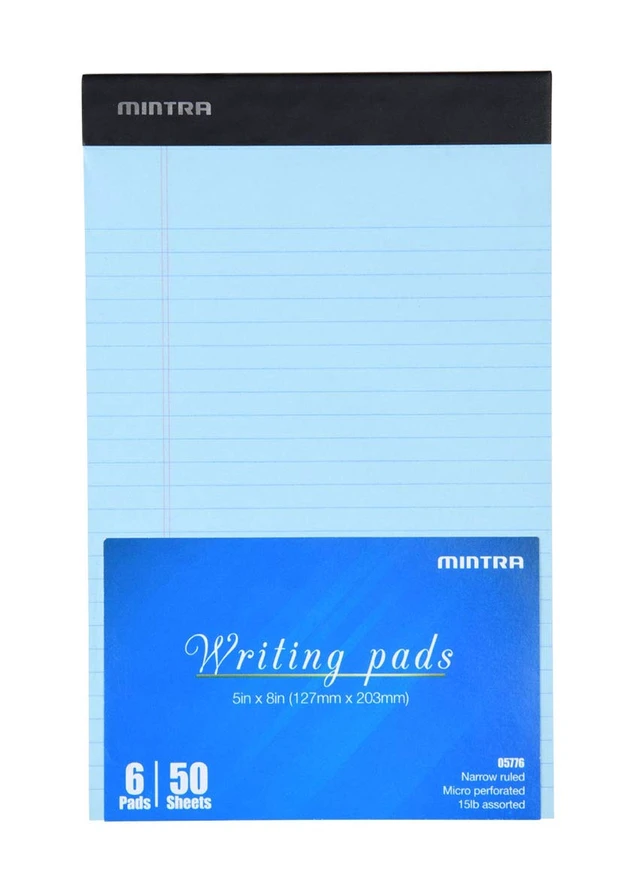 Alt view image 6 of 7 - Colorful Legal Pads - Includes 2 Blue, 2 Pink, and, 2 Green Writing Pads, Micro Perforated Lined Sheets, Ideal for Professional & Personal Use, 5"x8" Narrow Ruled, 6 pack Basic Pastel