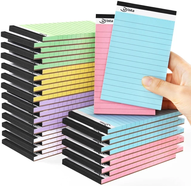 Main image of 36pcs Mini Note Pads 3x5 Pocket Notebook for Writing | Office Supplies, Multicolor, 80GSM Heavyweight Paper, 45 Sheets Per Notepad, Perforated