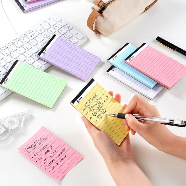 Alt view image 5 of 7 - 36pcs Mini Note Pads 3x5 Pocket Notebook for Writing | Office Supplies, Multicolor, 80GSM Heavyweight Paper, 45 Sheets Per Notepad, Perforated