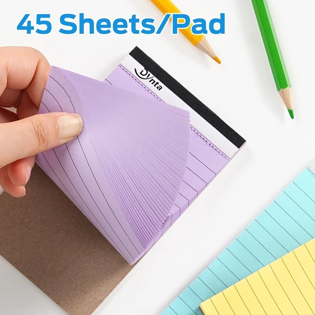 Alt view image 6 of 7 - 36pcs Mini Note Pads 3x5 Pocket Notebook for Writing | Office Supplies, Multicolor, 80GSM Heavyweight Paper, 45 Sheets Per Notepad, Perforated