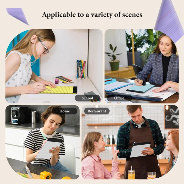 Alt view image 7 of 7 - 12 Pack Colored Note Pads 5" x 8" Legal Pads College Ruled Lined Paper with Micro-Perforated Writing Notebook 30 Sheets per Pad (360 Total Pages) Small Notepad for School, Office & Home Supplies