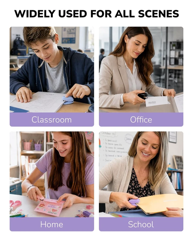 Alt view image 4 of 7 - Mini Stapler with 2000 Staples,Small Cute Desk Stapler Purple | 25-Sheet Capacity ,Jam-Free Stapler for Office, Home,Travel Built-in Staple Remover