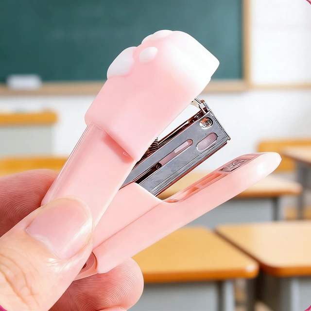Alt view image 4 of 5 - Pink Mini Staple with 400 Staples, Cute Desk Tool for Office, Home, School | 20 Sheet Capacity