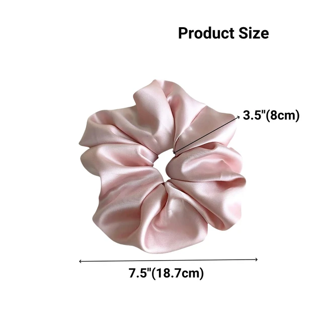 Alt view image 6 of 6 - 2 Pieces Jumbo Satin Silk Scrunchies for Women 7.5 Inches Large Oversize Scrunchies For Thick Hair Ties Hair Ornament (Pink and Blue)