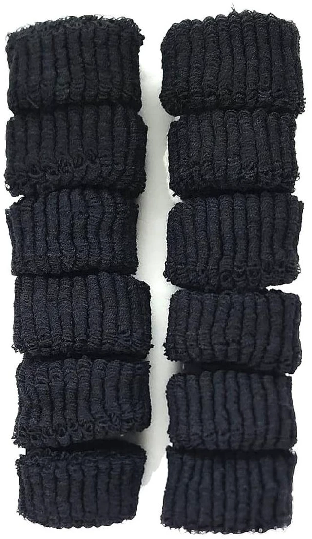 Main image of 12 PACK Bulk Large Soft Thick Towelling Hair Ponios Bobbles Ponytail Bands Hair Donut Ties (Black)